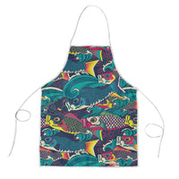 Japan Koinobori Apron Japanese Koi Flag Waves Pattern