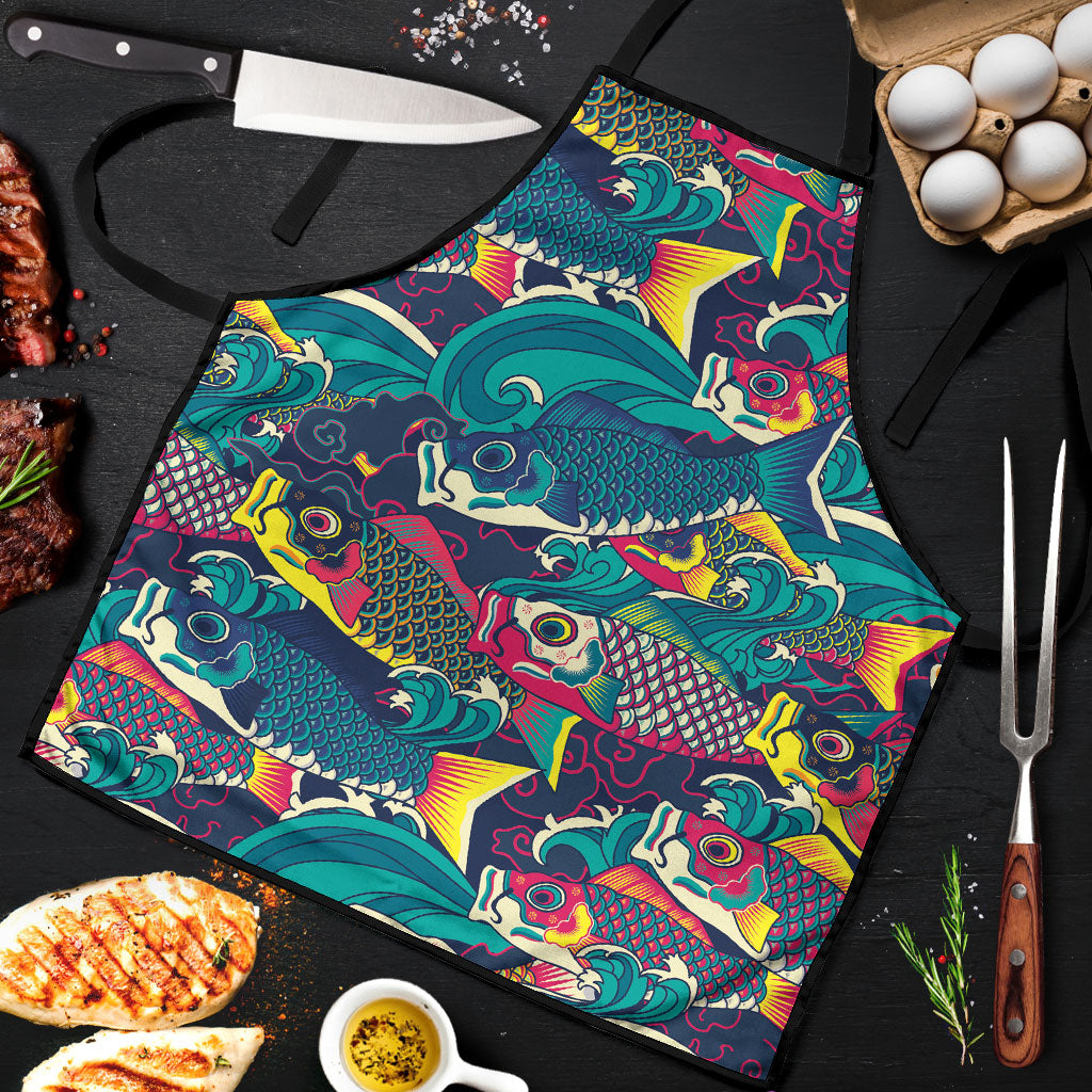 Japan Koinobori Apron Japanese Koi Flag Waves Pattern