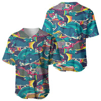 Japan Koinobori Baseball Jersey Japanese Koi Flag Waves Pattern