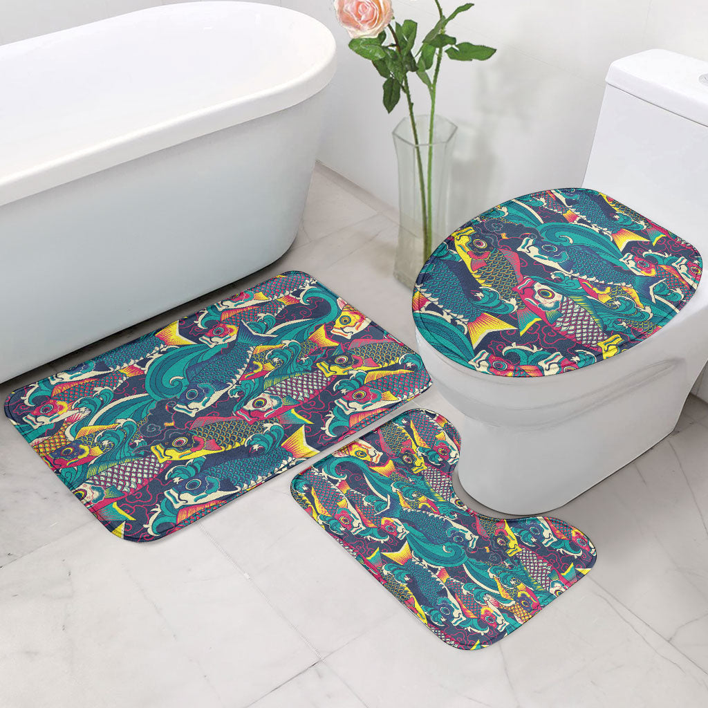 Japan Koinobori Bathroom Set Japanese Koi Flag Waves Pattern