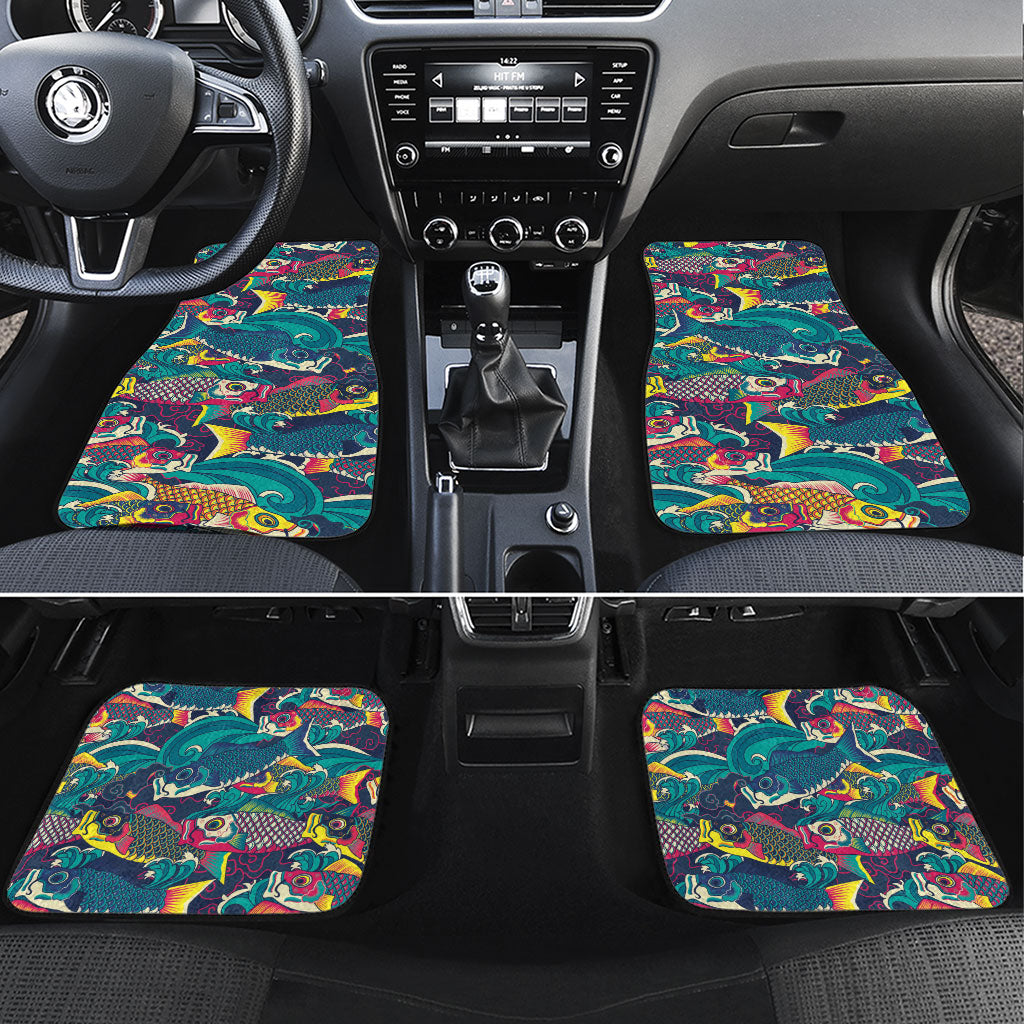 Japan Koinobori Car Mats Japanese Koi Flag Waves Pattern