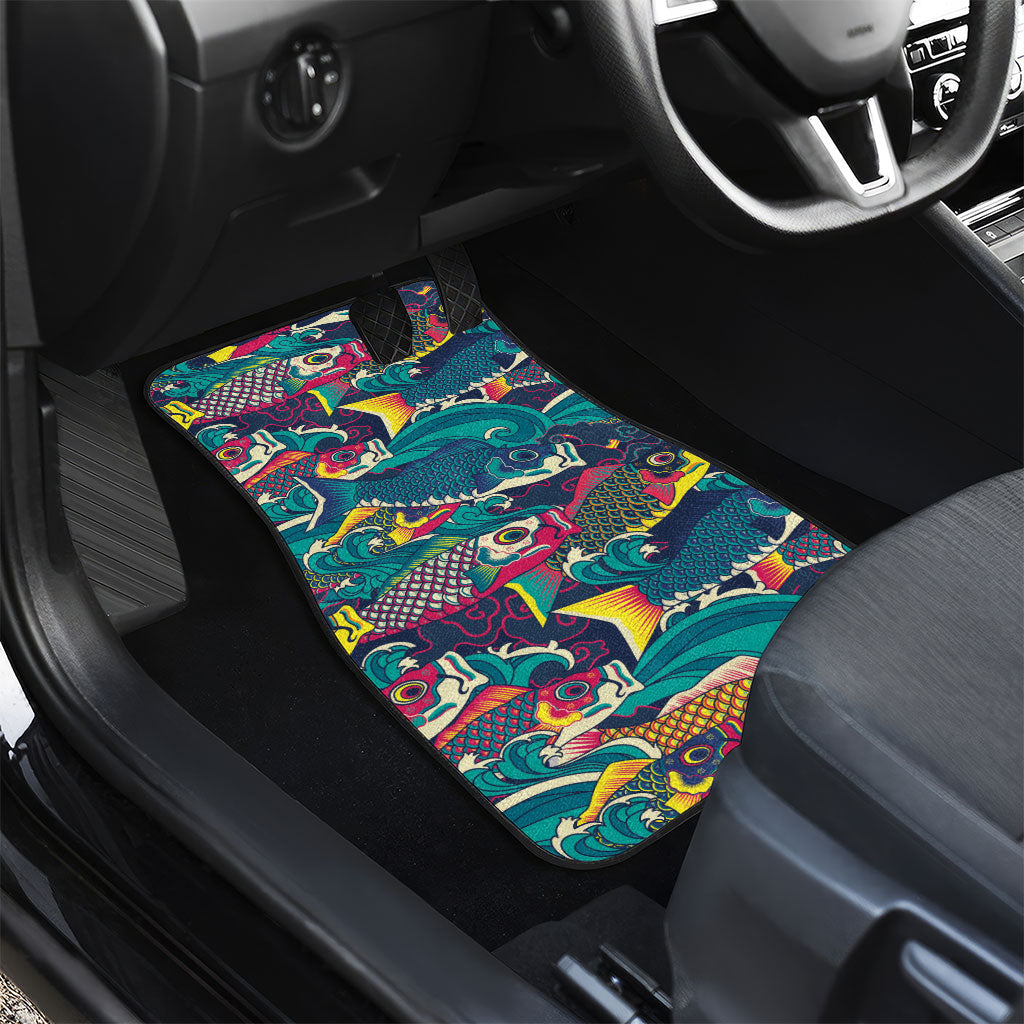 Japan Koinobori Car Mats Japanese Koi Flag Waves Pattern