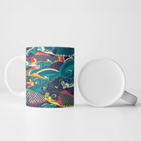 Japan Koinobori Ceramic Mug Japanese Koi Flag Waves Pattern