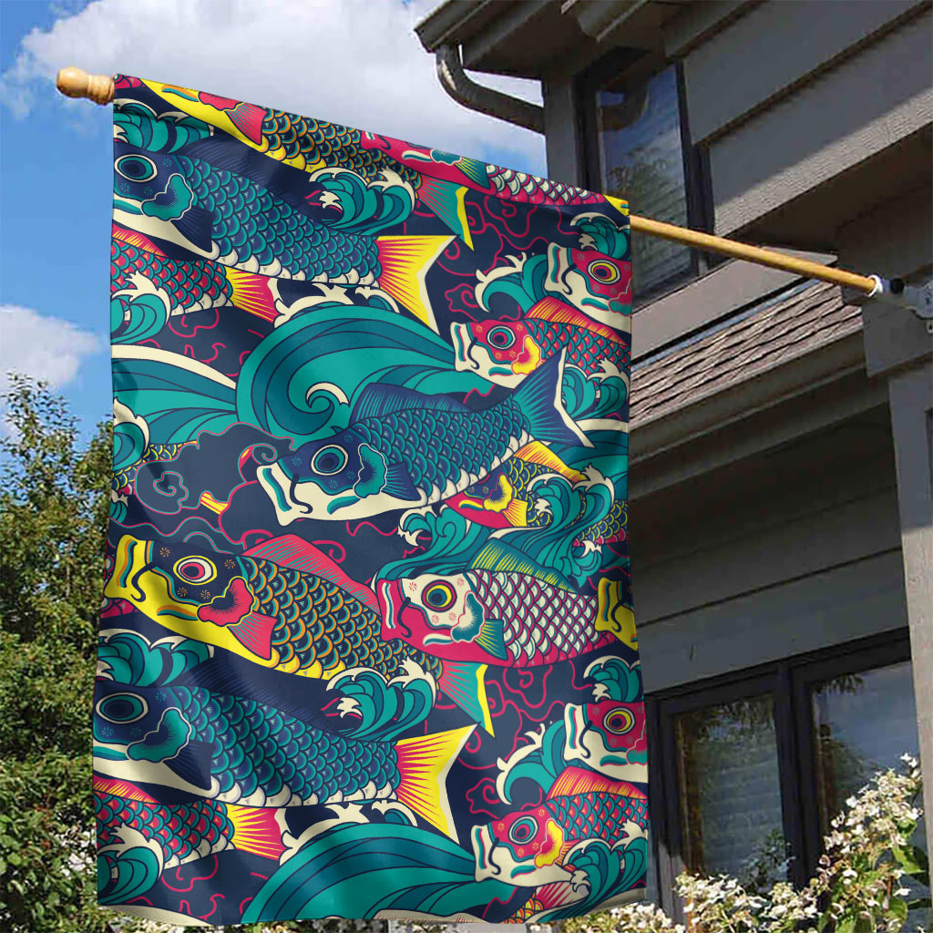 Japan Koinobori Garden Flag Japanese Koi Flag Waves Pattern