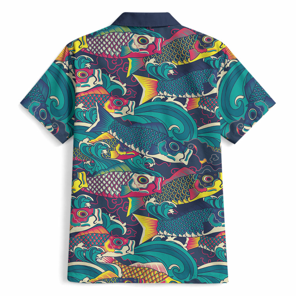 Japan Koinobori Hawaiian Shirt Japanese Koi Flag Waves Pattern