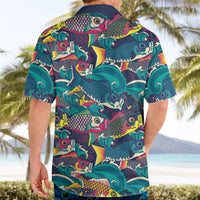 Japan Koinobori Hawaiian Shirt Japanese Koi Flag Waves Pattern