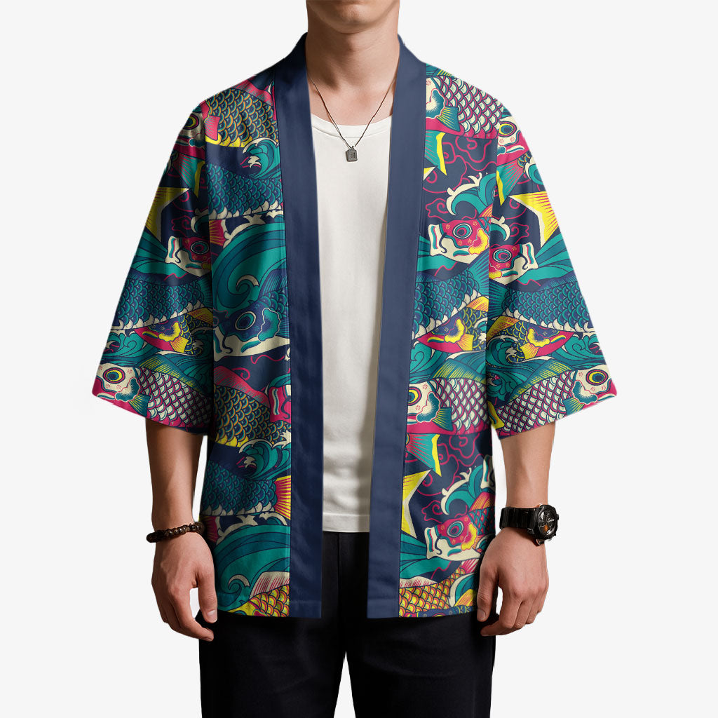 Japan Koinobori Kimono Japanese Koi Flag Waves Pattern
