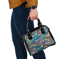 Japan Koinobori Shoulder Handbag Japanese Koi Flag Waves Pattern