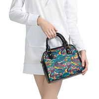 Japan Koinobori Shoulder Handbag Japanese Koi Flag Waves Pattern