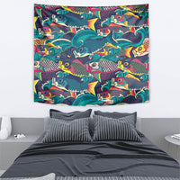 Japan Koinobori Tapestry Japanese Koi Flag Waves Pattern
