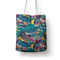 Japan Koinobori Tote Bag Japanese Koi Flag Waves Pattern