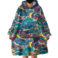 Japan Koinobori Wearable Blanket Hoodie Japanese Koi Flag Waves Pattern