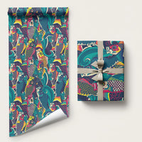 Japan Koinobori Wrapping Paper Japanese Koi Flag Waves Pattern