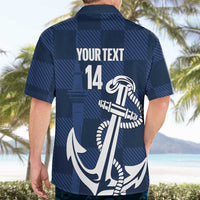 New Zealand Auckland Football Custom Hawaiian Shirt Navy Blue City Anchor Sky Tower Symbol LT14 - Polynesian Pride