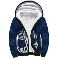 New Zealand Auckland Football Custom Sherpa Hoodie Navy Blue City Anchor Sky Tower Symbol LT14 Unisex Navy Blue - Polynesian Pride
