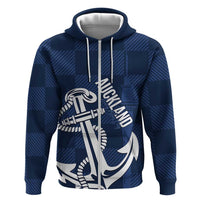 New Zealand Auckland Football Custom Zip Hoodie Navy Blue City Anchor Sky Tower Symbol LT14 Zip Hoodie Navy Blue - Polynesian Pride
