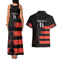Custom New Caledonia Football Couples Matching Tank Maxi Dress and Hawaiian Shirt Allez Les Cagous Polynesian Pattern LT14 - Polynesian Pride