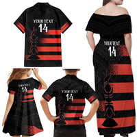 Custom New Caledonia Football Family Matching Off Shoulder Maxi Dress and Hawaiian Shirt Allez Les Cagous Polynesian Pattern LT14 - Polynesian Pride