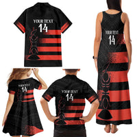 Custom New Caledonia Football Family Matching Tank Maxi Dress and Hawaiian Shirt Allez Les Cagous Polynesian Pattern LT14 - Polynesian Pride