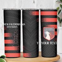 Custom New Caledonia Football Skinny Tumbler Allez Les Cagous Polynesian Pattern LT14 - Polynesian Pride