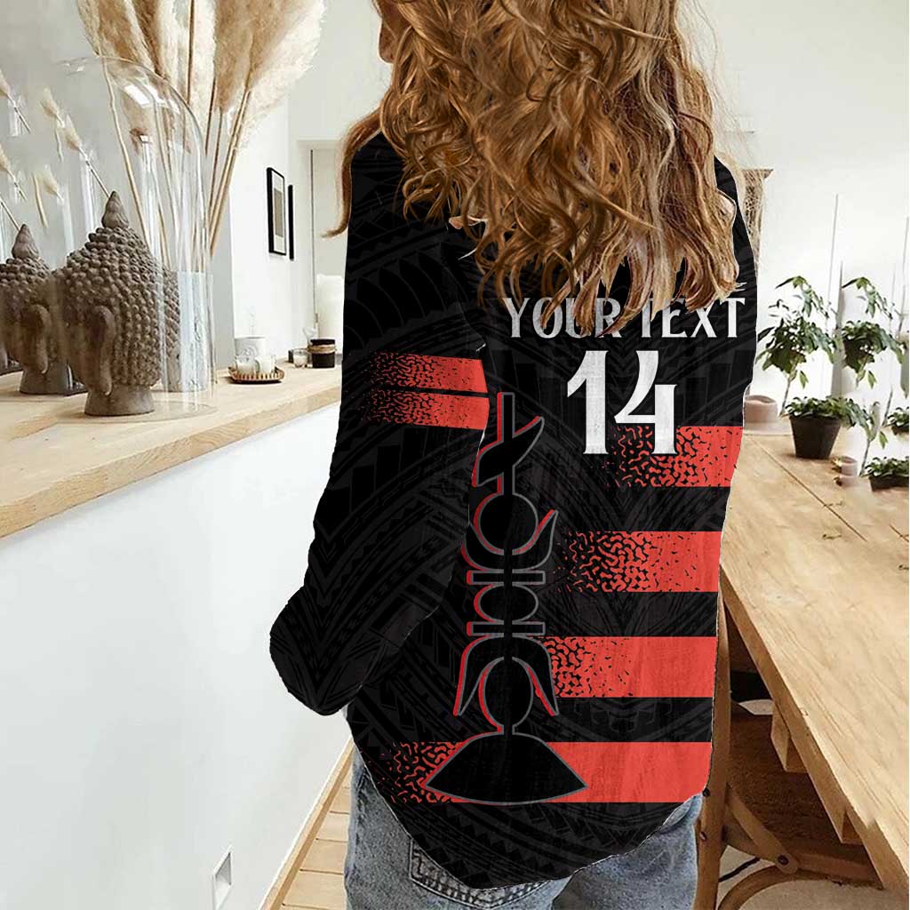 Custom New Caledonia Football Women Casual Shirt Allez Les Cagous Polynesian Pattern LT14 - Polynesian Pride