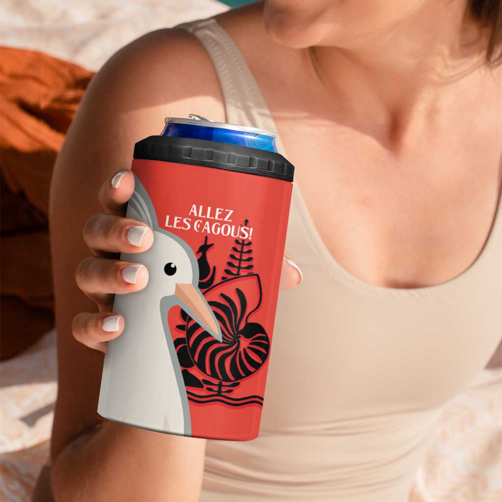 Custom Nouvelle-Caledonie Football 4 in 1 Can Cooler Tumbler Allez Les Cagous Simple Style LT14 - Polynesian Pride