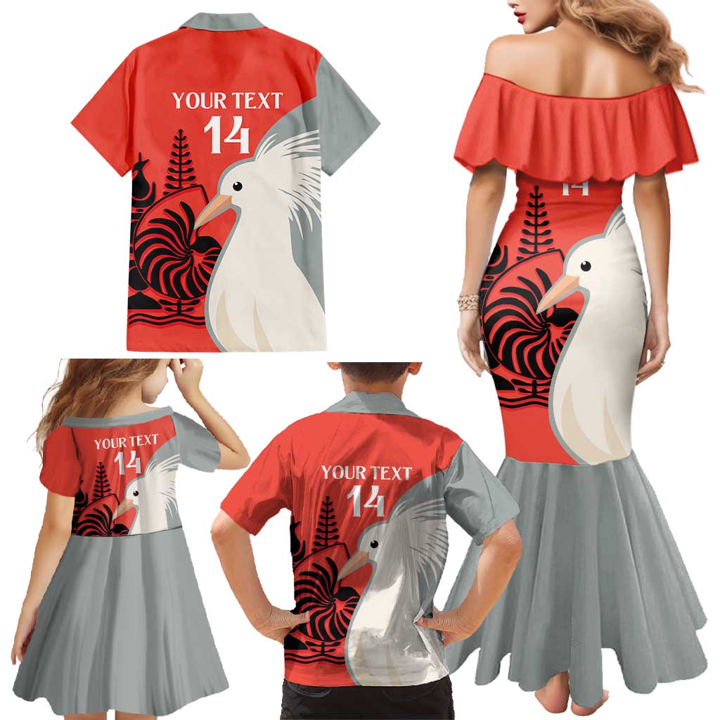 Custom Nouvelle-Caledonie Football Family Matching Mermaid Dress and Hawaiian Shirt Allez Les Cagous Simple Style LT14 - Polynesian Pride