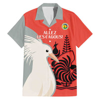 Custom Nouvelle-Caledonie Football Family Matching Mermaid Dress and Hawaiian Shirt Allez Les Cagous Simple Style LT14 Dad's Shirt - Short Sleeve Red - Polynesian Pride