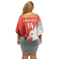 Custom Nouvelle-Caledonie Football Family Matching Off Shoulder Short Dress and Hawaiian Shirt Allez Les Cagous Simple Style LT14 - Polynesian Pride