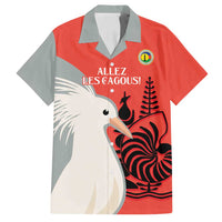 Custom Nouvelle-Caledonie Football Family Matching Tank Maxi Dress and Hawaiian Shirt Allez Les Cagous Simple Style LT14 Dad's Shirt - Short Sleeve Red - Polynesian Pride