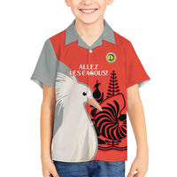 Custom Nouvelle-Caledonie Football Family Matching Tank Maxi Dress and Hawaiian Shirt Allez Les Cagous Simple Style LT14 Son's Shirt Red - Polynesian Pride