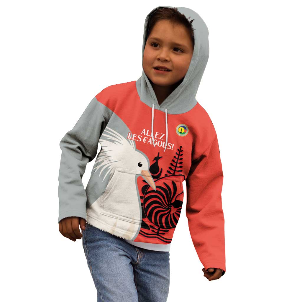 Custom Nouvelle-Caledonie Football Kid Hoodie Allez Les Cagous Simple Style LT14 - Polynesian Pride