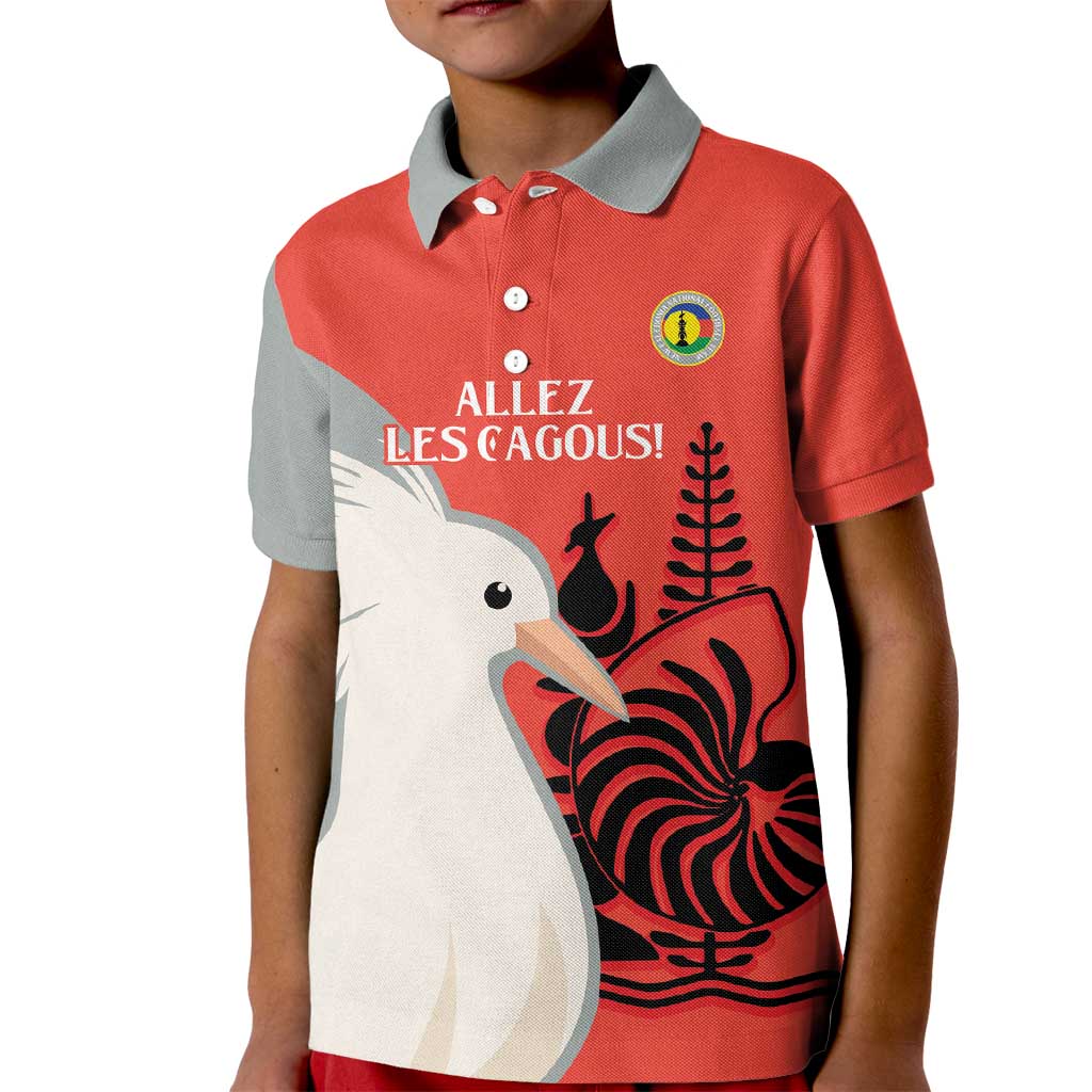 Custom Nouvelle-Caledonie Football Kid Polo Shirt Allez Les Cagous Simple Style LT14 Kid Red - Polynesian Pride