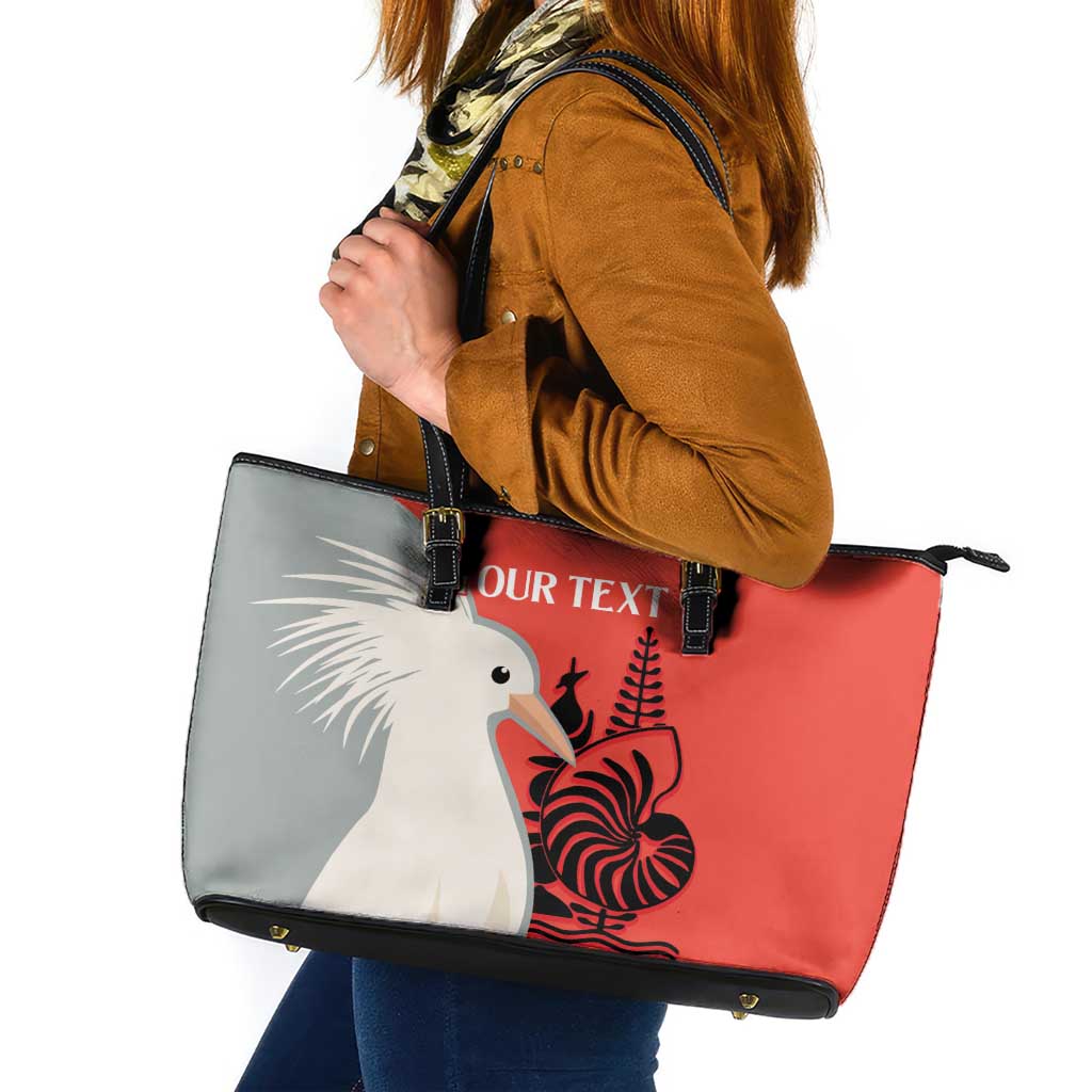 Custom Nouvelle-Caledonie Football Leather Tote Bag Allez Les Cagous Simple Style LT14 Red - Polynesian Pride