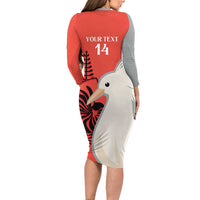 Custom Nouvelle-Caledonie Football Long Sleeve Bodycon Dress Allez Les Cagous Simple Style LT14 - Polynesian Pride