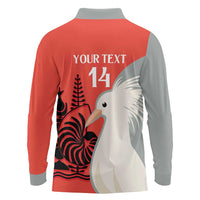 Custom Nouvelle-Caledonie Football Long Sleeve Polo Shirt Allez Les Cagous Simple Style LT14 - Polynesian Pride
