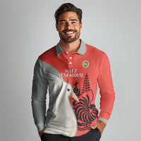 Custom Nouvelle-Caledonie Football Long Sleeve Polo Shirt Allez Les Cagous Simple Style LT14 - Polynesian Pride