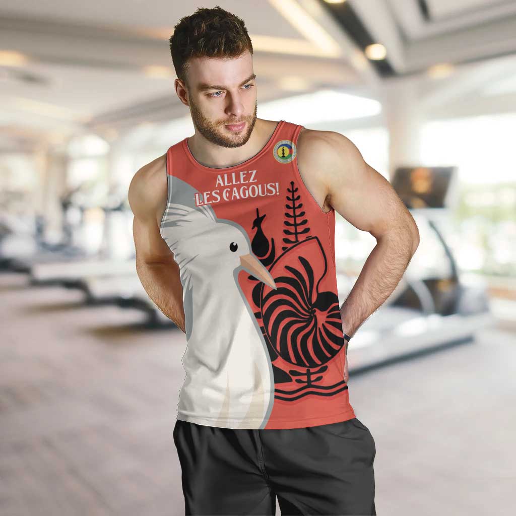 Custom Nouvelle-Caledonie Football Men Tank Top Allez Les Cagous Simple Style LT14 Red - Polynesian Pride