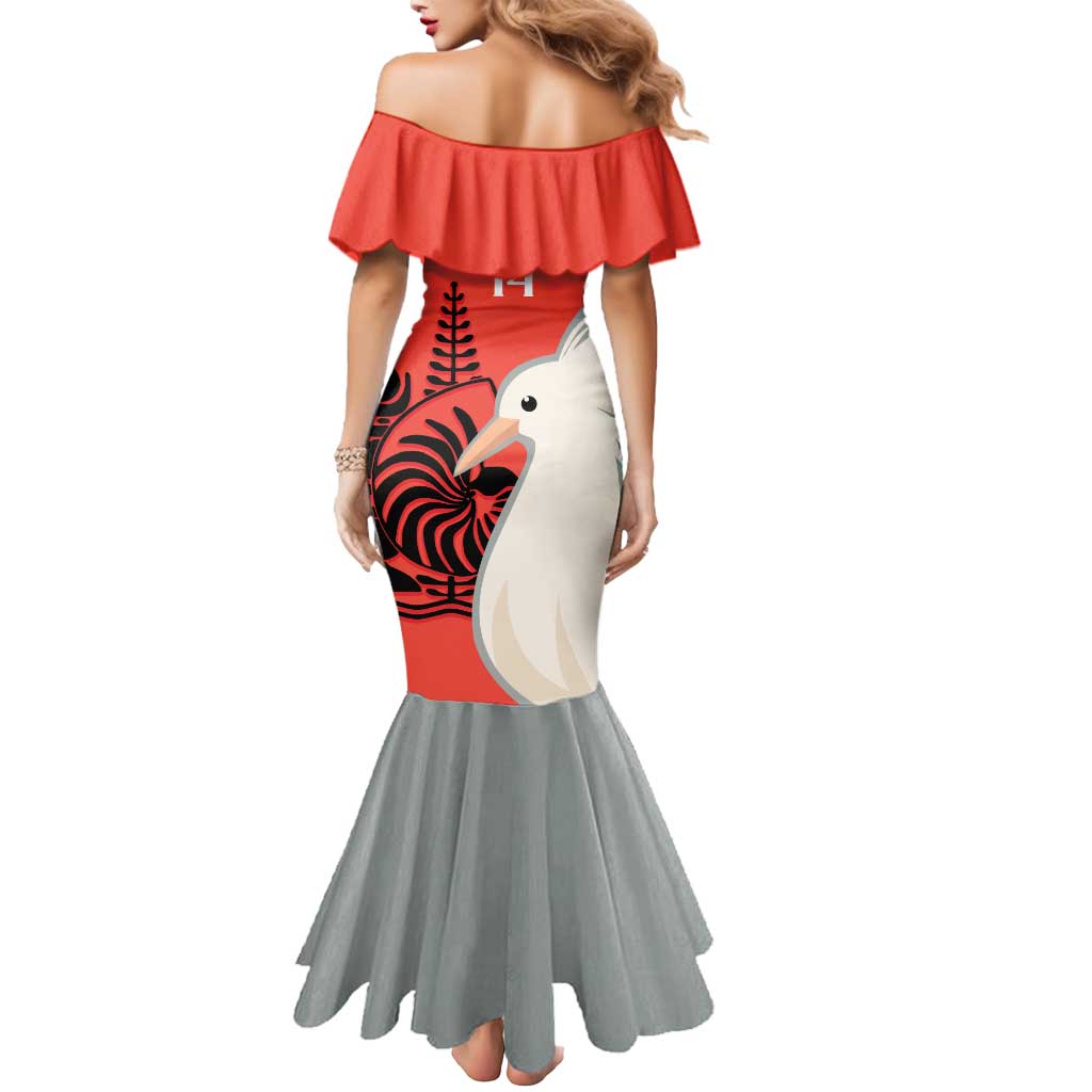 Custom Nouvelle-Caledonie Football Mermaid Dress Allez Les Cagous Simple Style LT14 - Polynesian Pride
