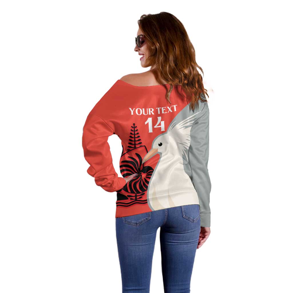 Custom Nouvelle-Caledonie Football Off Shoulder Sweater Allez Les Cagous Simple Style