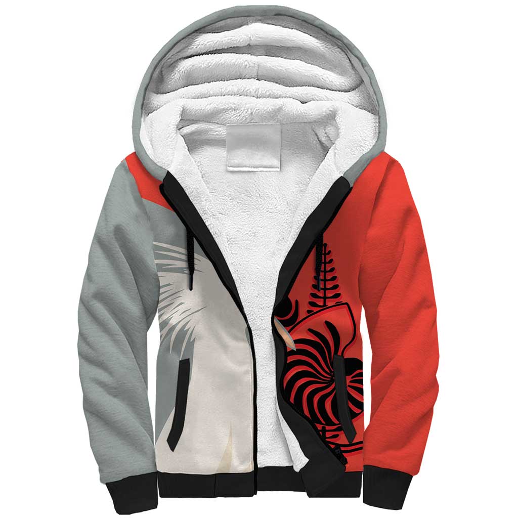 Custom Nouvelle-Caledonie Football Sherpa Hoodie Allez Les Cagous Simple Style LT14 Unisex Red - Polynesian Pride