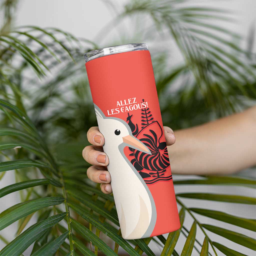 Custom Nouvelle-Caledonie Football Skinny Tumbler Allez Les Cagous Simple Style LT14 - Polynesian Pride