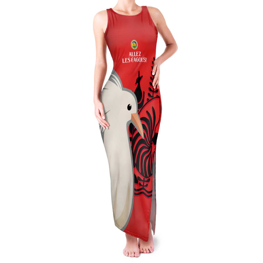 Custom Nouvelle-Caledonie Football Tank Maxi Dress Allez Les Cagous Simple Style LT14 Women Red - Polynesian Pride