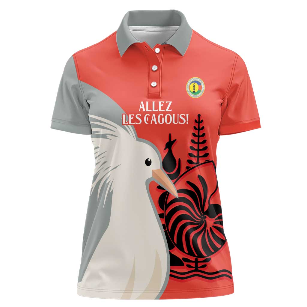 Custom Nouvelle-Caledonie Football Women Polo Shirt Allez Les Cagous Simple Style LT14 Female Red - Polynesian Pride