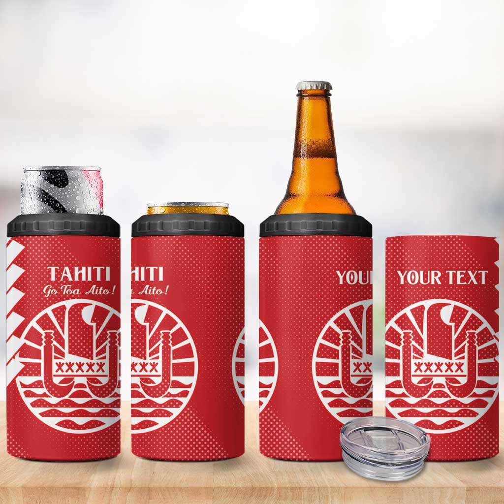 Custom Tahiti Football 4 in 1 Can Cooler Tumbler Go Toa Aito LT14 - Polynesian Pride
