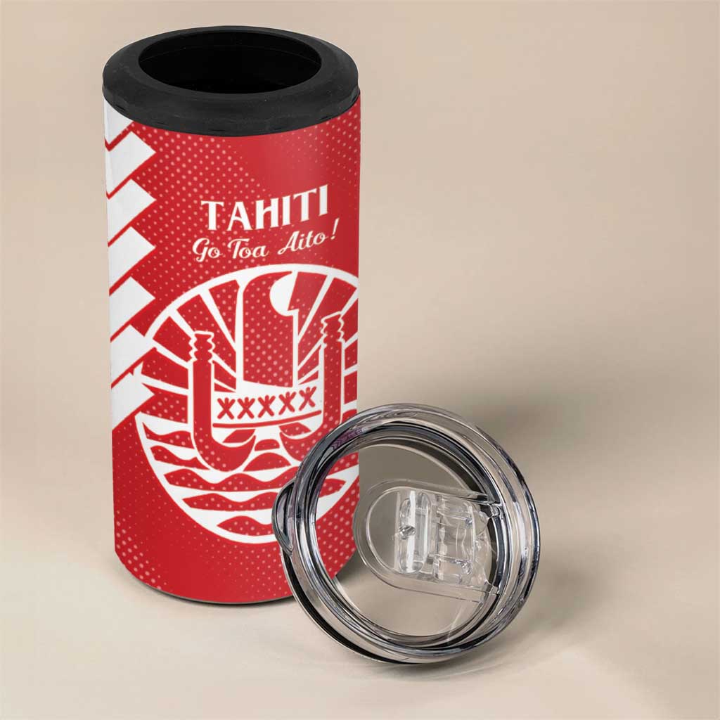 Custom Tahiti Football 4 in 1 Can Cooler Tumbler Go Toa Aito LT14 - Polynesian Pride