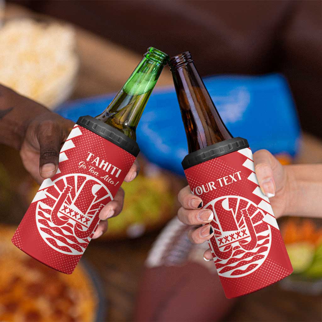 Custom Tahiti Football 4 in 1 Can Cooler Tumbler Go Toa Aito LT14 - Polynesian Pride