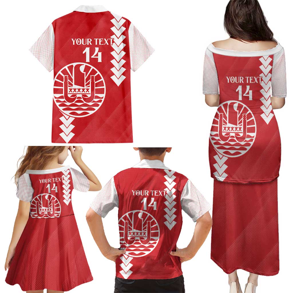 Custom Tahiti Football Family Matching Puletasi and Hawaiian Shirt Go Toa Aito LT14 - Polynesian Pride
