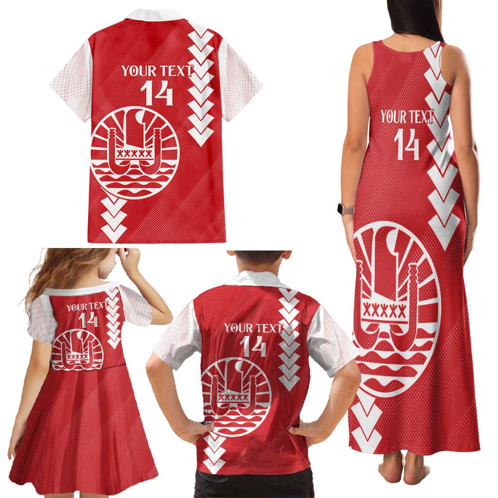 Custom Tahiti Football Family Matching Tank Maxi Dress and Hawaiian Shirt Go Toa Aito LT14 - Polynesian Pride
