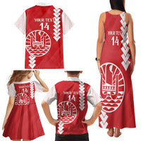 Custom Tahiti Football Family Matching Tank Maxi Dress and Hawaiian Shirt Go Toa Aito LT14 - Polynesian Pride